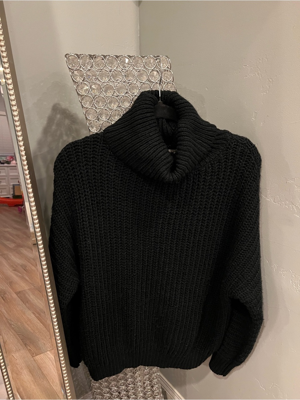 Cotton Candy Black Ribbed Knit Sweater